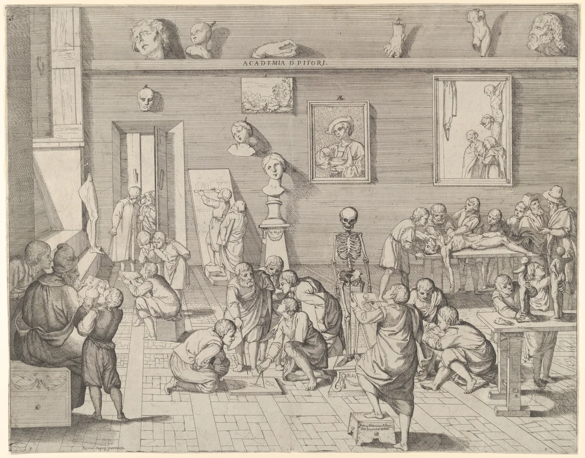 An Academy of Painters by Pierfrancesco Alberti, print, 1595-1643