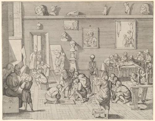 An Academy of Painters by Pierfrancesco Alberti, print, 1595-1643