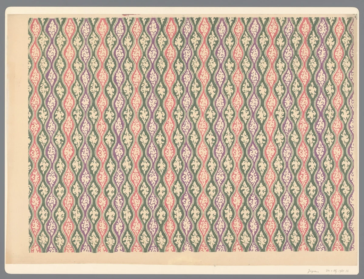 Blad met golvend verticaal banenpatroon by anonymous, other, 1900-1985