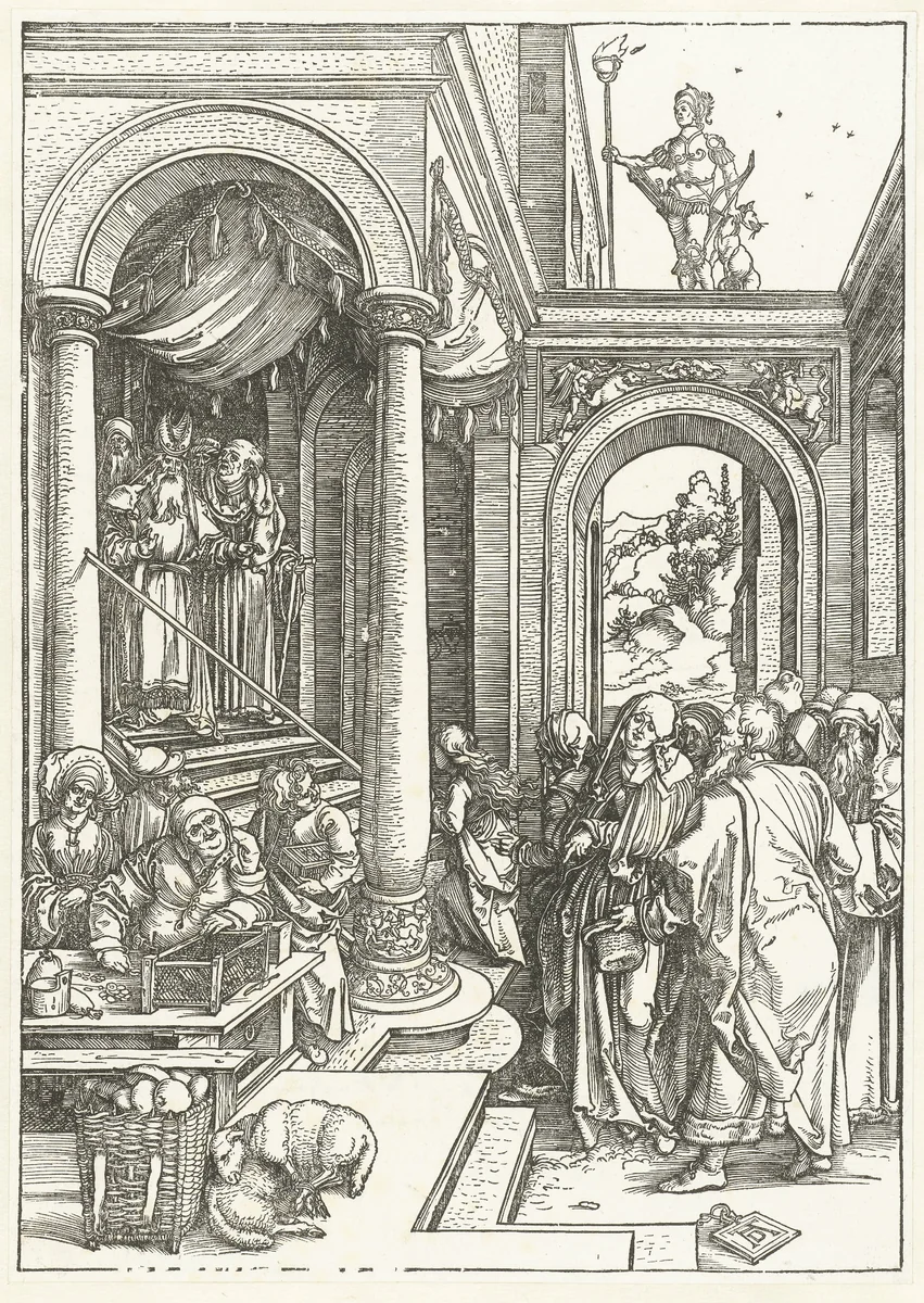 Presentatie van Maria in de tempel by Unknown, print, 1501-1505