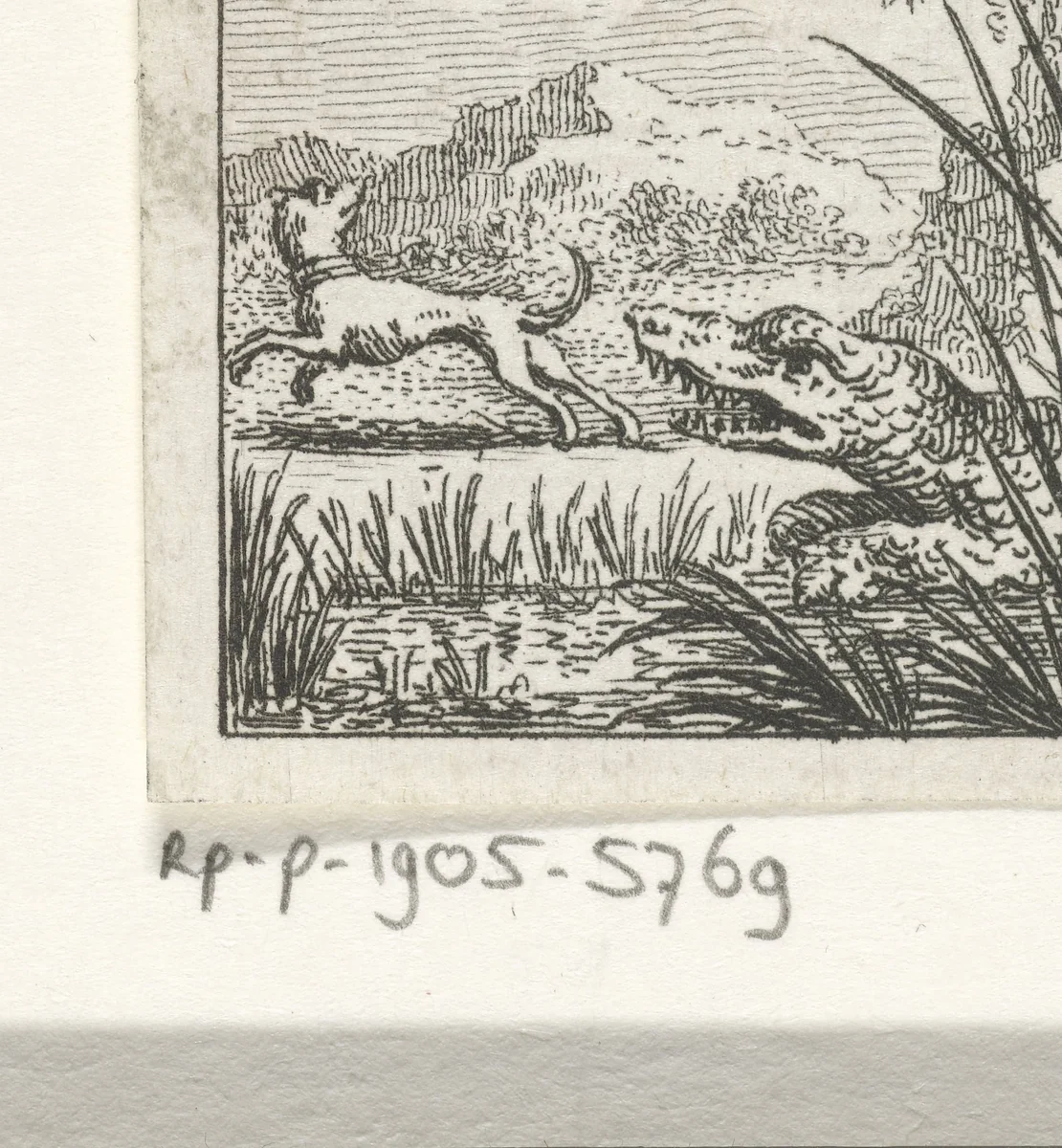 Fabel van de hond en de krokodil by Simon Fokke, print, 1769