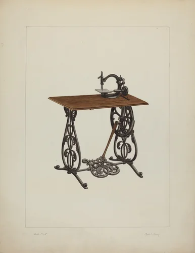 Sewing Machine by Clyde L. Cheney, index of american design, 1938