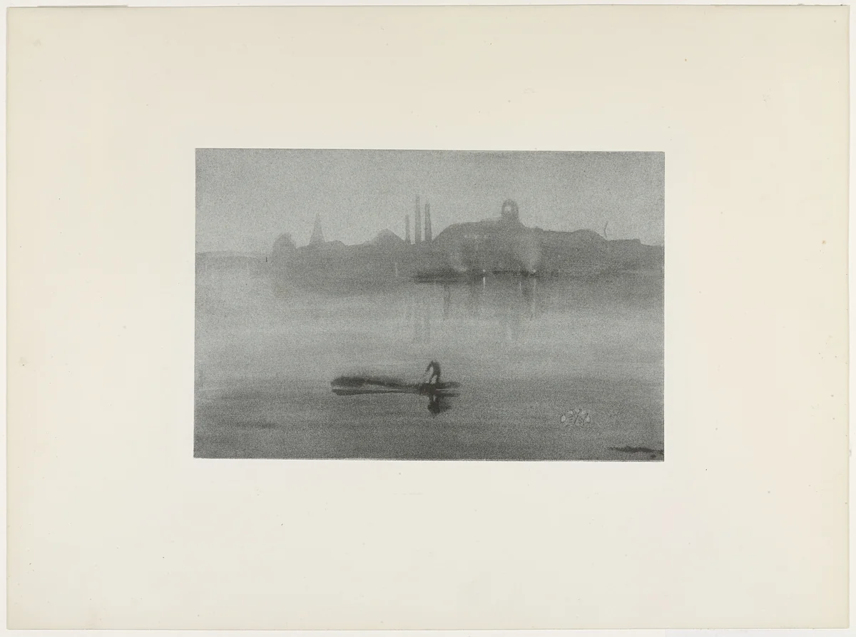 Nocturne: The River at Battersea by James McNeill Whistler, print, 1878