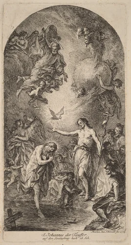 The Baptism of Christ by Martin Johann Schmidt, print, 1773