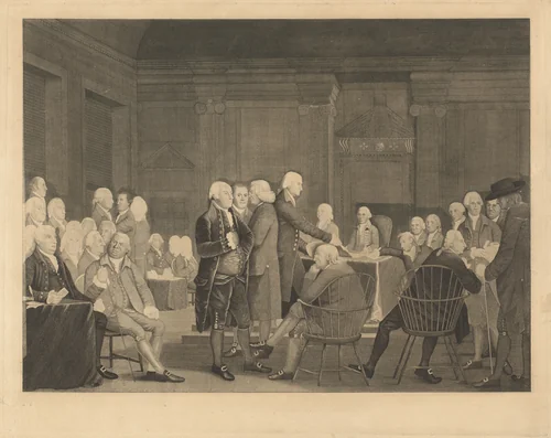 Congress Voting Independence by Edward Savage; Robert Edge Pine, print, 1800-1906