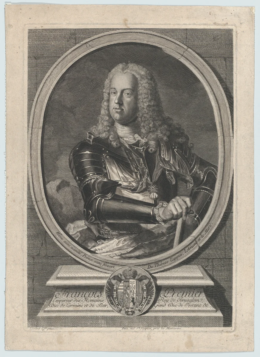 Portrait of François I by Gilles Jacques Petit, print, 1740-1750