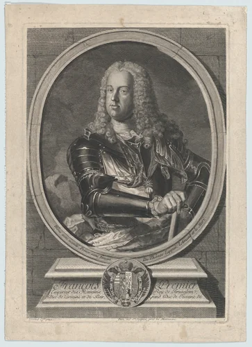 Portrait of François I by Gilles Jacques Petit, print, 1740-1750