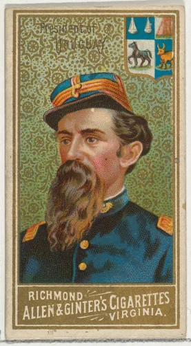 President of Uruguay, from World's Sovereigns series (N34) for Allen & Ginter Cigarettes by Allen & Ginter, print, 1889
