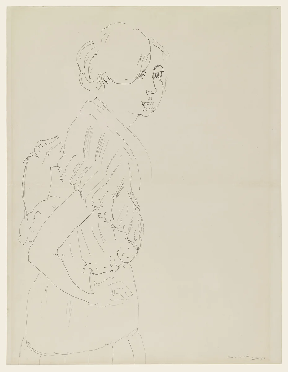 Yvonne Landsberg by Henri Matisse, drawing, 1914