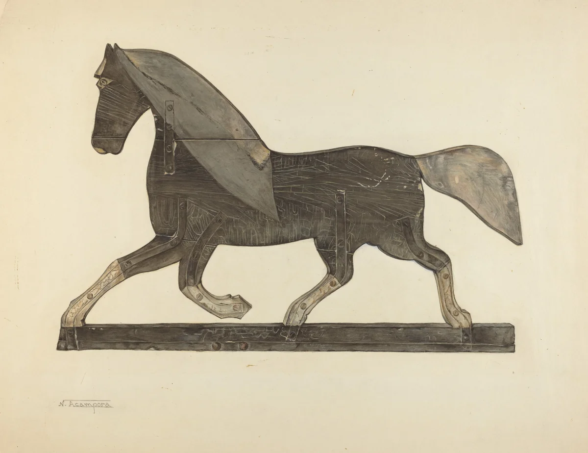 Horse Weather Vane by Nicholas Acampora, index of american design, 1935-1942