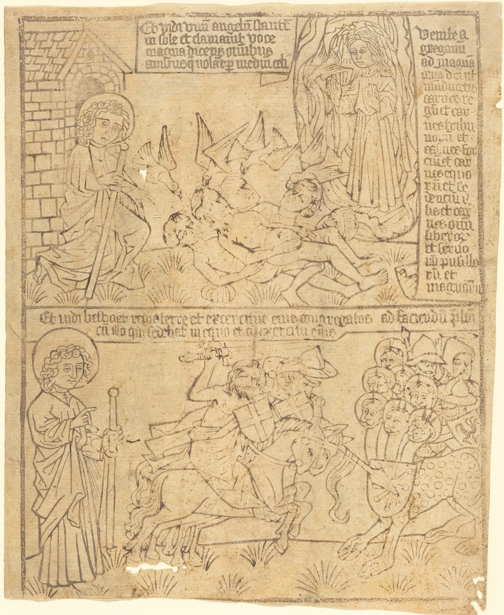 Apocalypse of John, Leaf 10 by German 15th Century, print, 1465