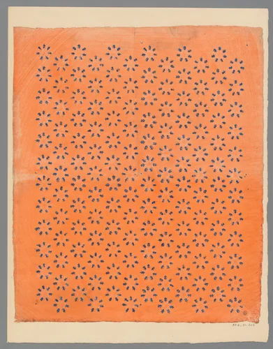 Blad met strooipatroon van stermotief by anonymous, print, 1750-1900