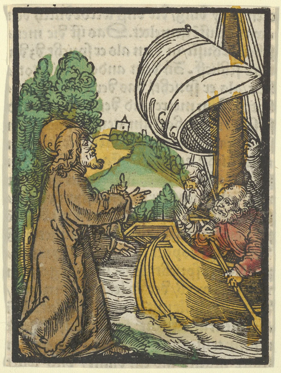 Christ Calming the Storm on Lake Tiberias, from Das Plenarium by Hans Schäufelein, print, 1517