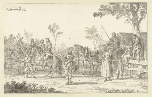 De intocht van Maria de' Medici te Amsterdam in 1638 (plaat 8) by Jan Martszen de Jonge, drawing, 1638-1639