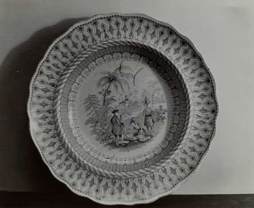 Plate - "Penn's Treaty with the Indians" by Helmut Hiatt, index of american design, 1936
