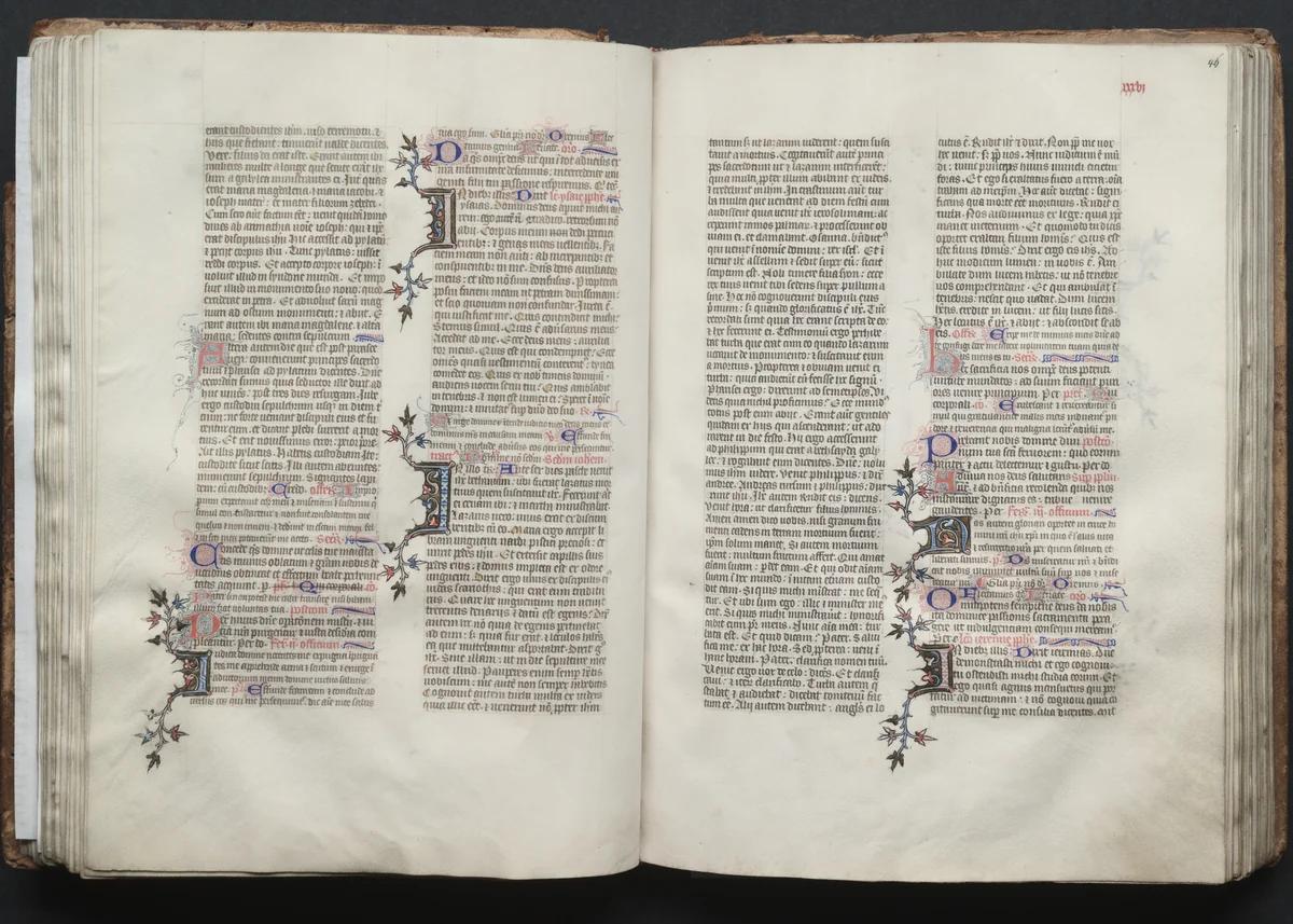 The Gotha Missal: Fol. 46r, Text by Master of the Boqueteaux, book, 1370-1380