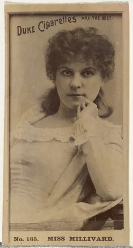 Card Number 165, Miss Millivard, from the Actors and Actresses series (N145-6) issued by Duke Sons & Co. to promote Duke Cigarettes by W. Duke, Sons & Co., photograph, 1880-1889