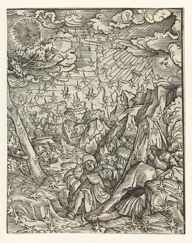 The Fire-Rain, plate 5 from The Apocalypse by Hans Burgkmair, print, 1523-1524
