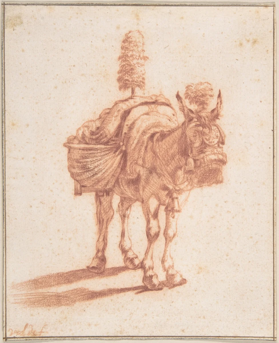 A Donkey by Adriaen van de Velde, drawing, 1645-1672