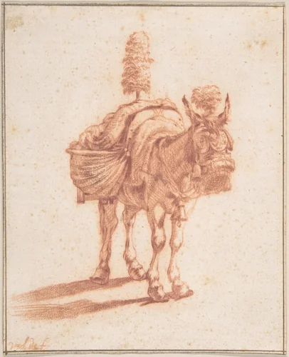 A Donkey by Adriaen van de Velde, drawing, 1645-1672