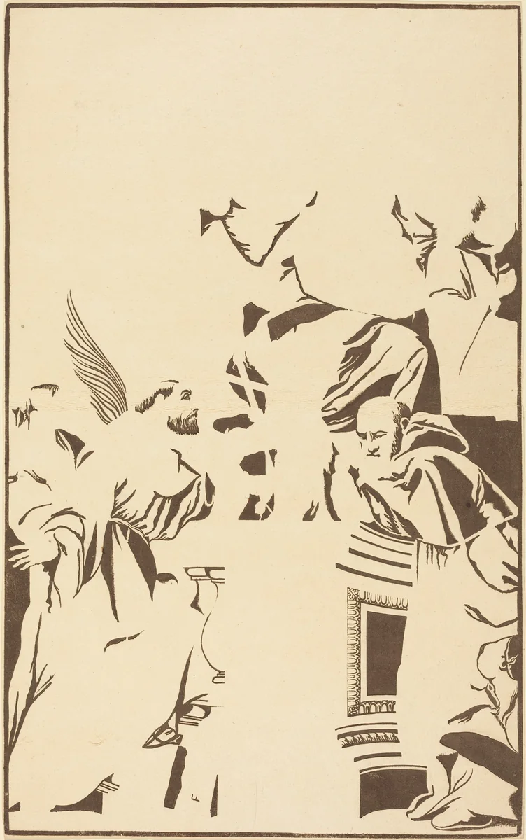 Holy Family and Four Saints by John Baptist Jackson, print, 1739