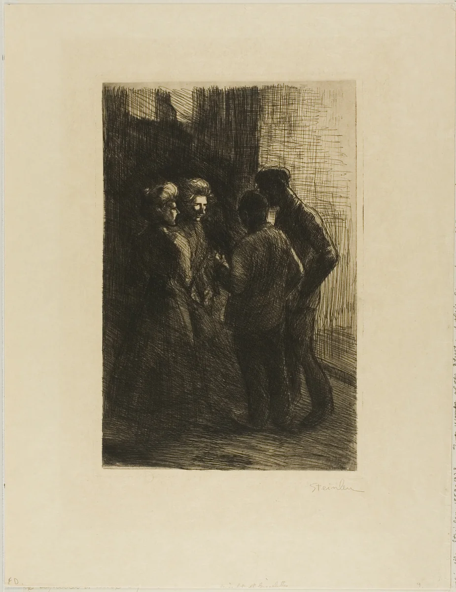 Two Women of the Street and Their Companions by Théophile Alexandre Steinlen, print, 1898