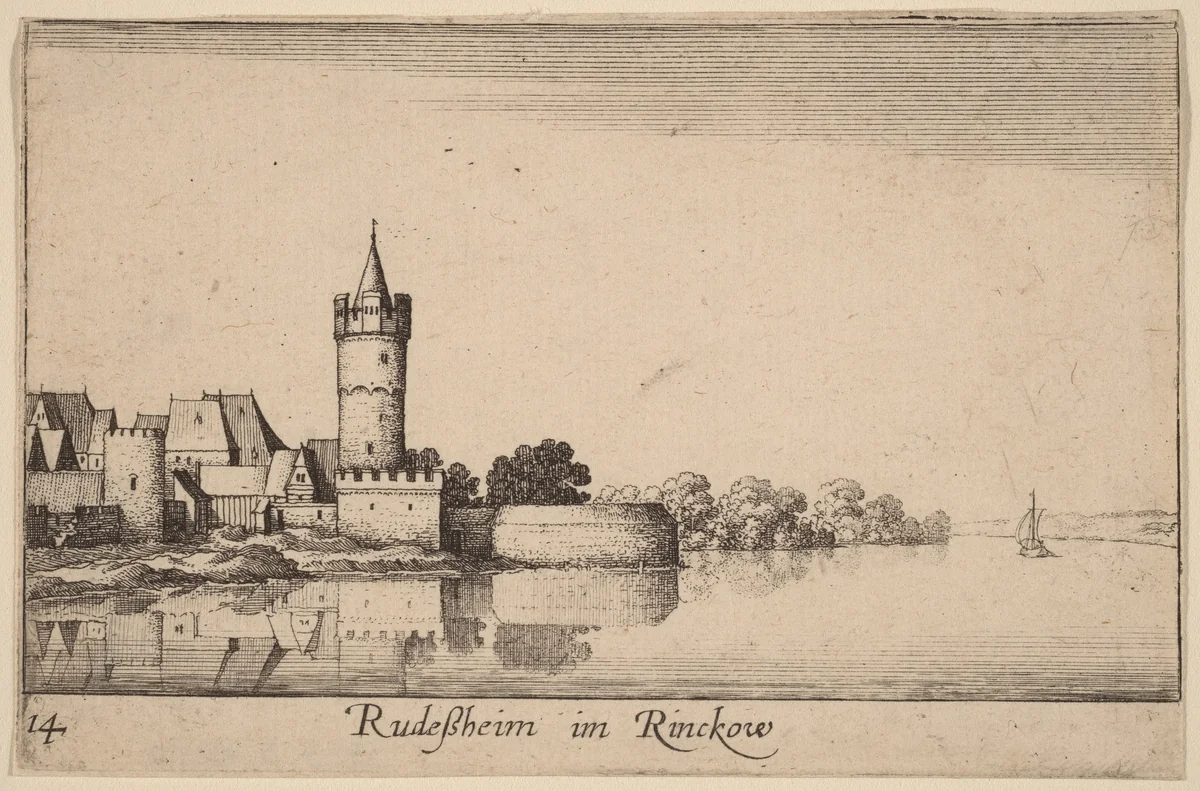Rudesheim by Wenceslaus Hollar, print, 1635