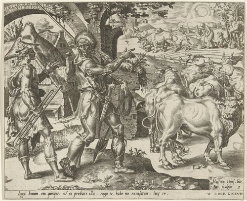 Tweede voorwendsel: de nieuwe kudde by Unknown, print, 1558-1559