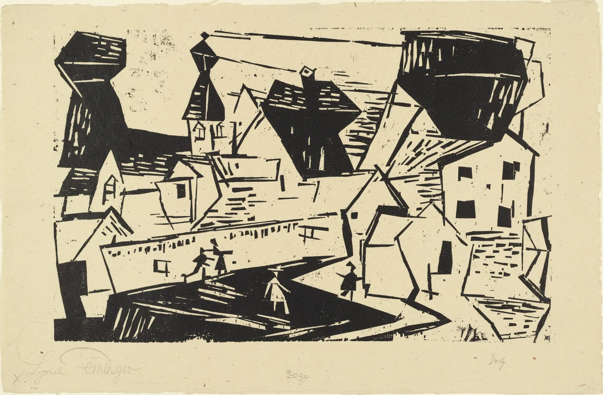 Village (Dorf) by Lyonel Feininger, print, 1920