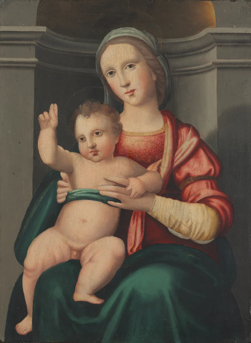 Madonna and Child in a Niche by Antonio del Ceraiolo, painting, 1520-1529