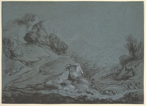 Landscape by Thomas Gainsborough, print, 1750-1899
