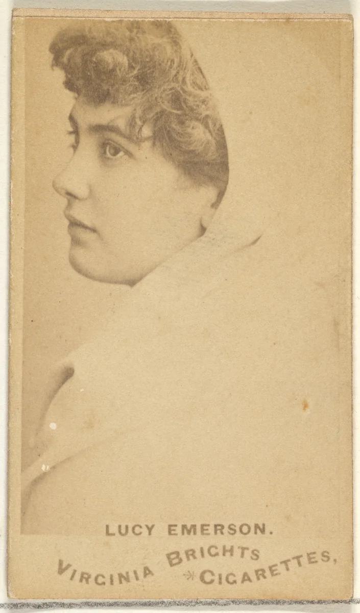 Lucy Emerson, from the Actors and Actresses series (N45, Type 1) for Virginia Brights Cigarettes by Allen & Ginter, photograph, 1885-1891