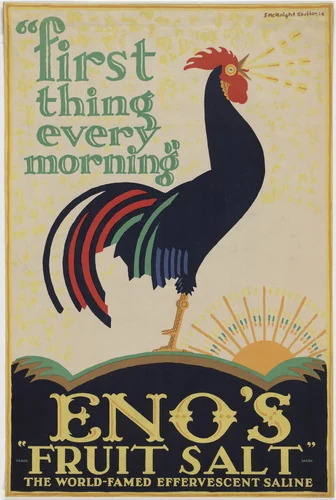 "First Thing Every Morning", Eno's "Fruit Salt", The World-Famed Effervescent Saline by E. McKnight Kauffer, design, 1924