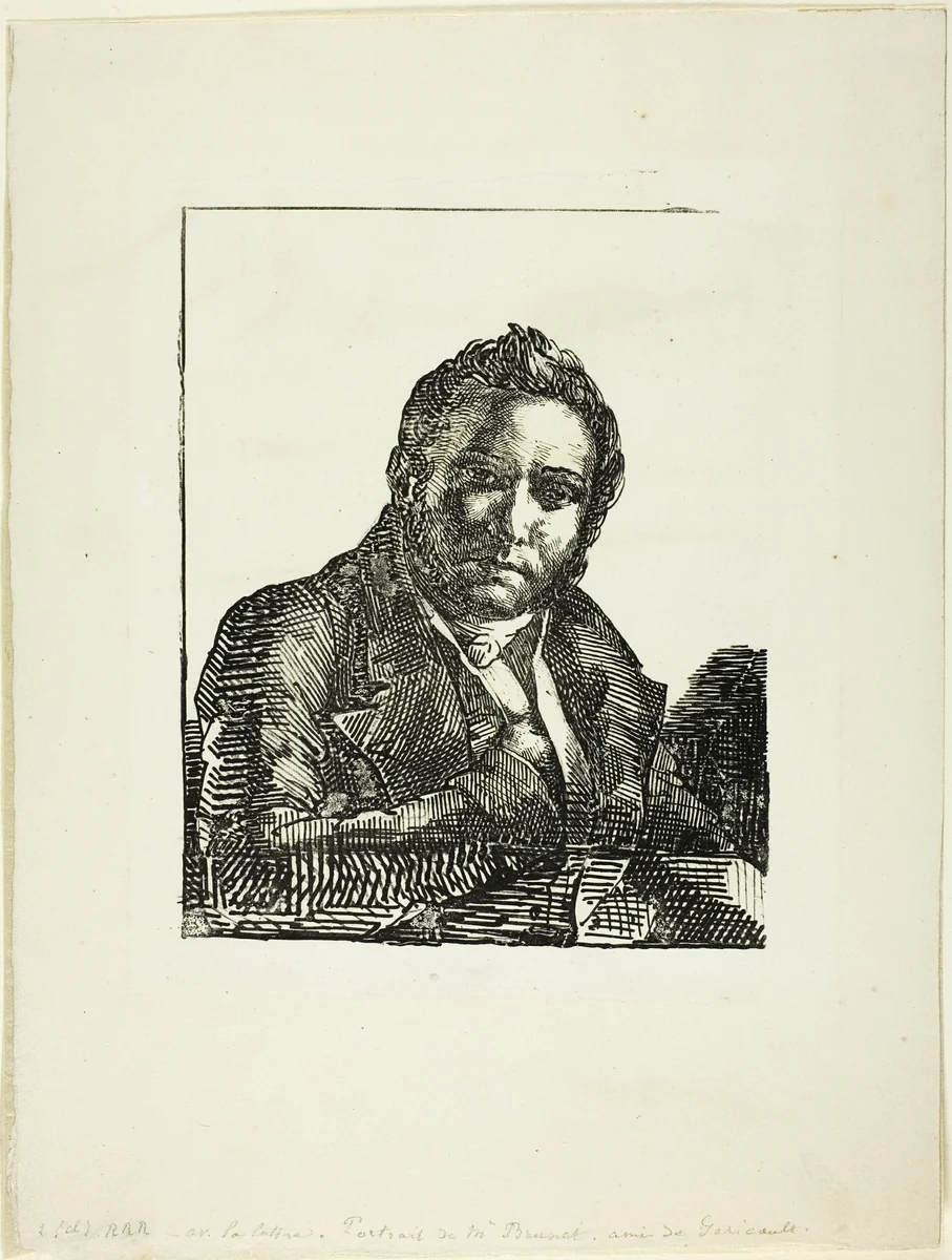 Portrait of Auguste Brunet by Jean Louis André Théodore Géricault, print, 1818