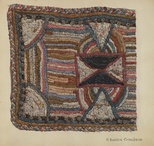 Shaker Shirred Rug by Charles Goodwin, index of american design, 1935-1942