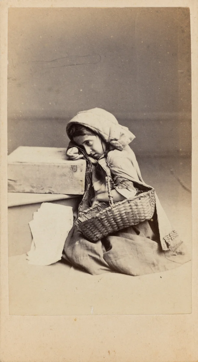 Portrait of a Beggar Girl by American 19th Century, photograph, 1860-1869