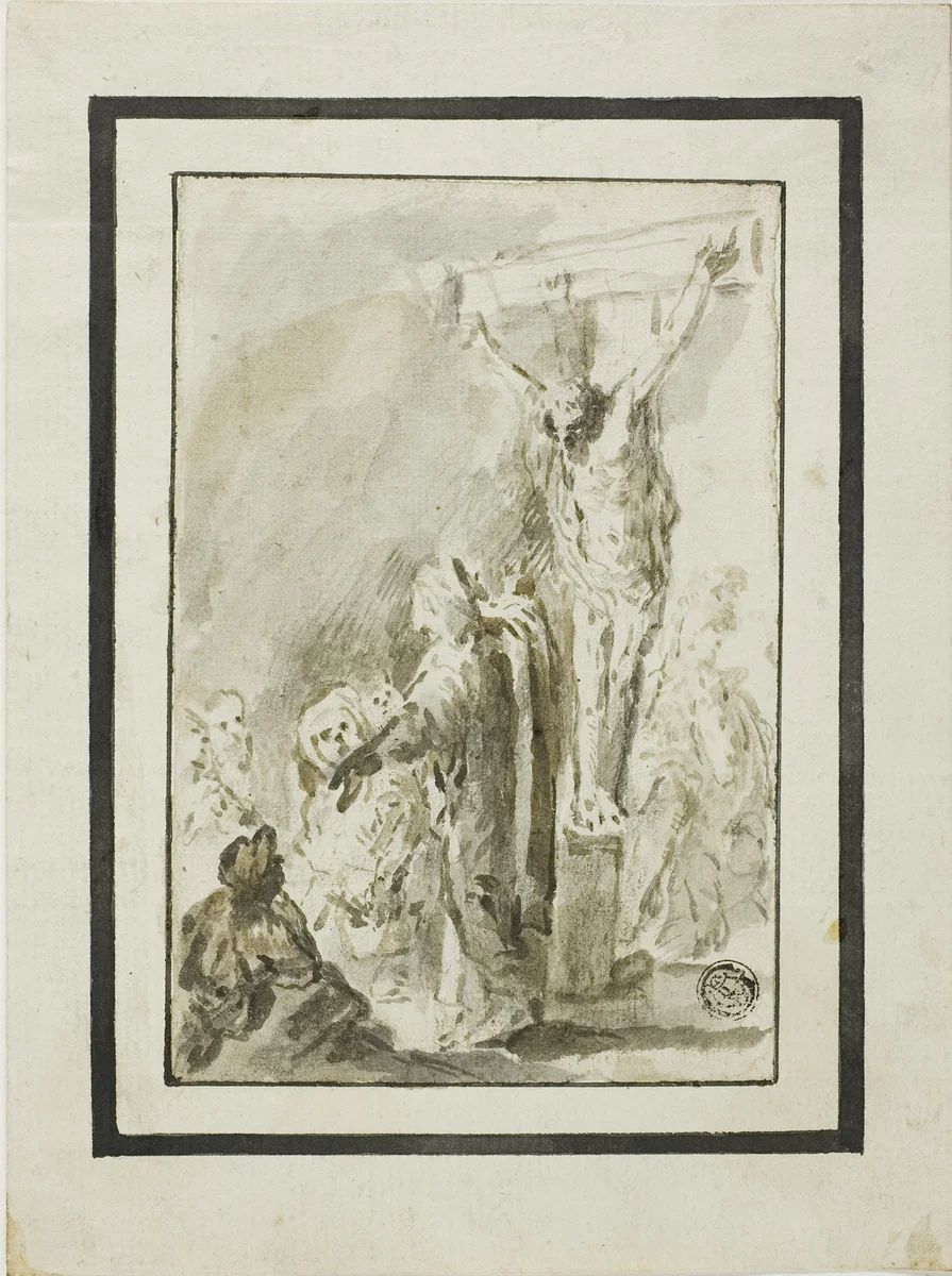 Crucifixion by Unknown Artist, drawing, 1600-1699