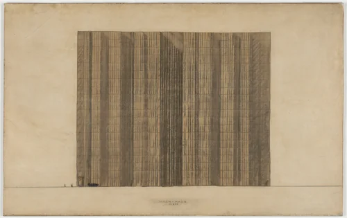 Friedrichstrasse Skyscraper Project, Berlin-Mitte, Germany (Elevation study) by Ludwig Mies van der Rohe, mies van der rohe archive, 1921