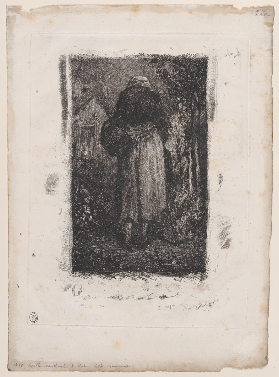Old Beggar Woman by Alexandre-Gabriel Decamps, print, 1833-1838