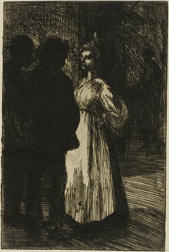 Conversation at Night by Théophile Alexandre Steinlen, print, 1898