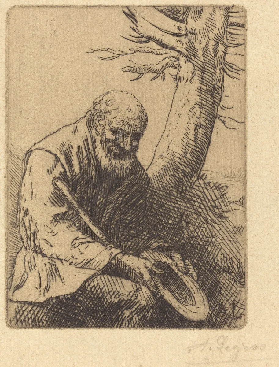 Beggar with Hat in Hand (Mendiant avec son chapeau a la main) by Alphonse Legros, print, 1837-1911