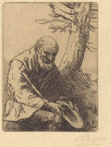 Beggar with Hat in Hand (Mendiant avec son chapeau a la main) by Alphonse Legros, print, 1837-1911