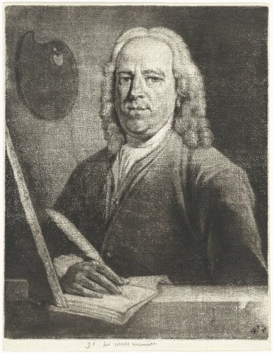 Portret van Gerard Hoet by Aert Schouman, print, 1768-1792
