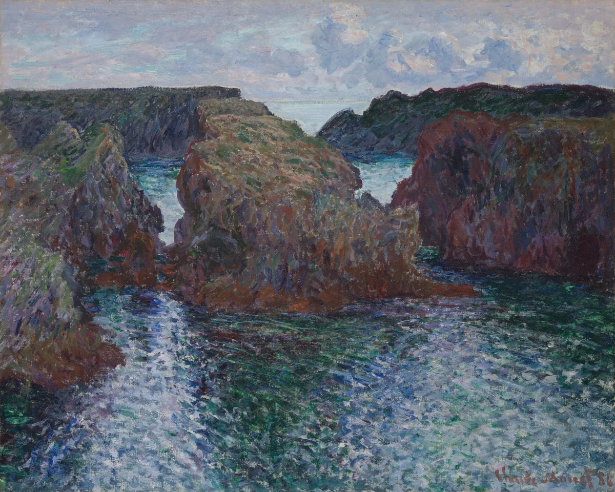 Rocks at Port-Goulphar, Belle-Île by Claude Monet, painting, 1886