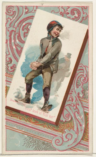 Snow Balling, "Just look at that hat," from the Terrors of America set (N136) issued by Duke Sons & Co. to promote Honest Long Cut Tobacco by W. Duke, Sons & Co., print, 1888-1889