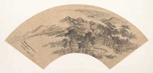 Landscape in the Style of Yan Wengui by Unidentified Artist, painting, 1707-1911