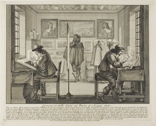 The Engraver and the Etcher by Abraham Bosse, print, 1643