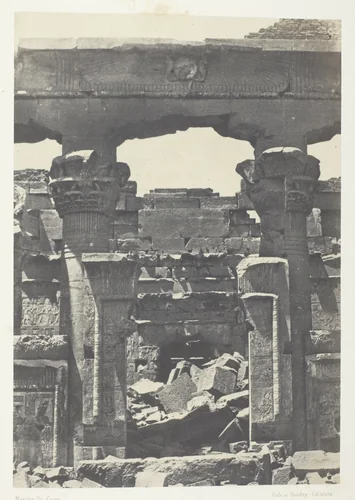 Kalabscheh, Porte du Pronaos; Nubie, plate 90 from the album "Egypte, Nubie, Palestine et Syrie" (1852) by Maxime Du Camp, photograph, 1849-1851