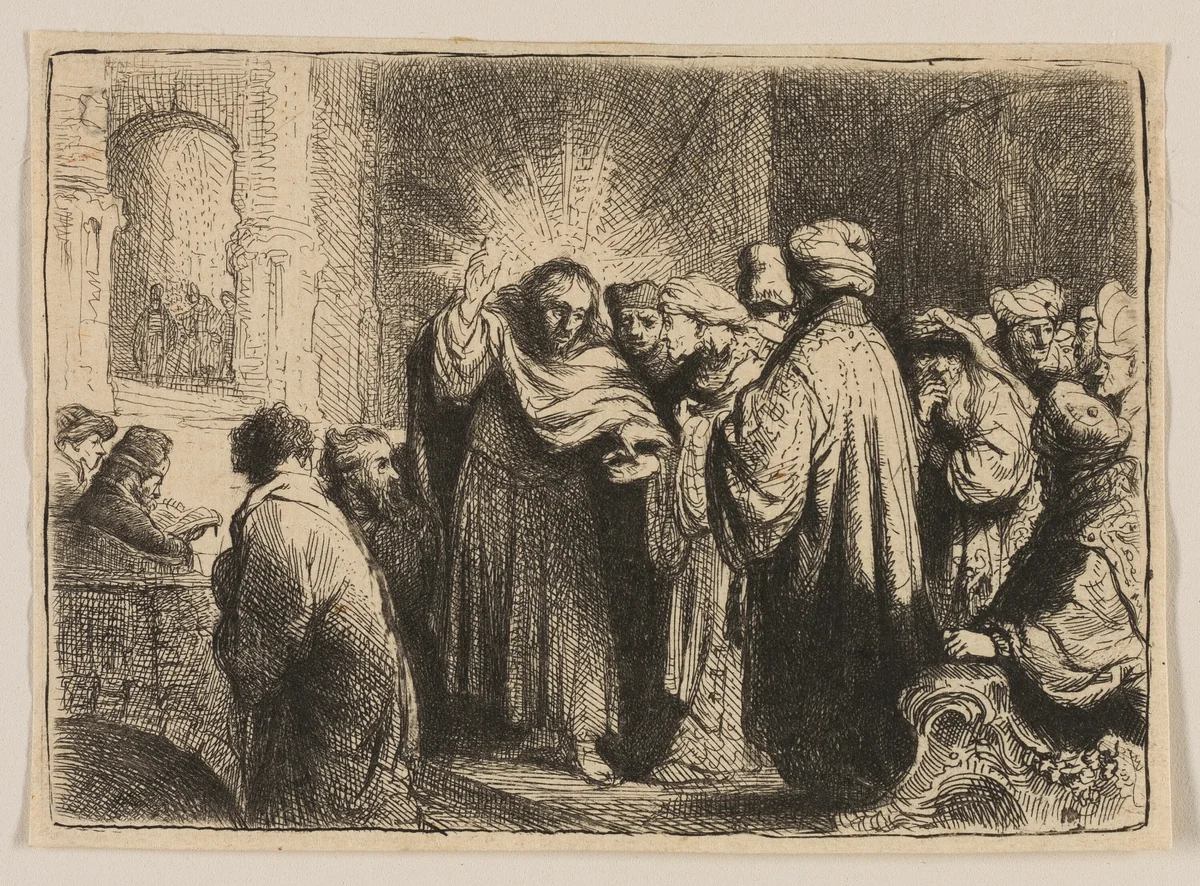 The Tribute Money by Rembrandt van Rijn, print, 1629-1639