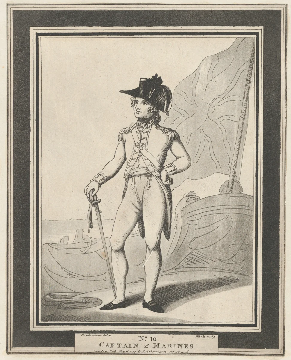 No. 10: Captain of Marines by Henri Merke, print, 1799